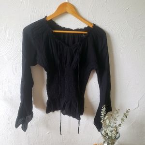 Black milkmaid top